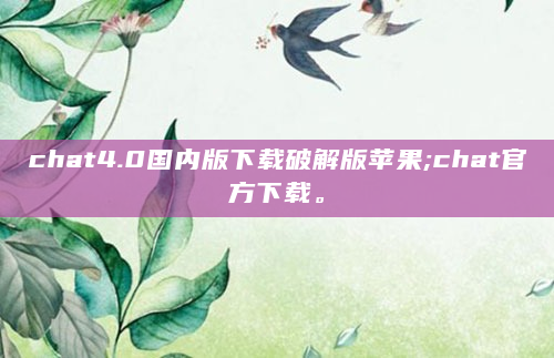 chat4.0国内版下载破解版苹果;chat官方下载。
