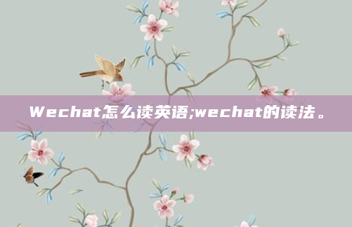 Wechat怎么读英语;wechat的读法。