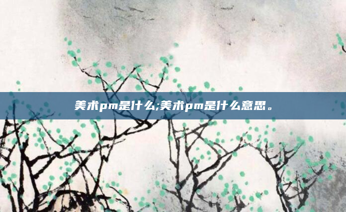 美术pm是什么;美术pm是什么意思。