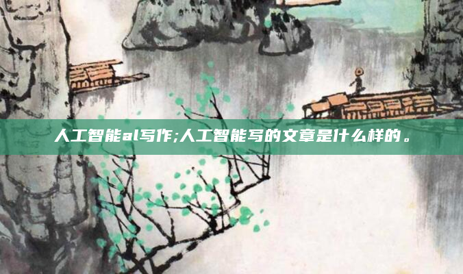 人工智能al写作;人工智能写的文章是什么样的。