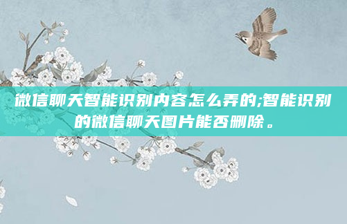 微信聊天智能识别内容怎么弄的;智能识别的微信聊天图片能否删除。