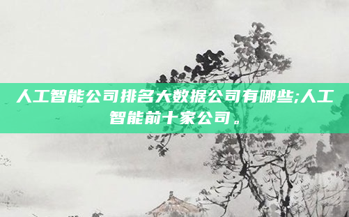 人工智能公司排名大数据公司有哪些;人工智能前十家公司。