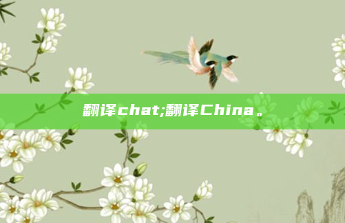 翻译chat;翻译China。