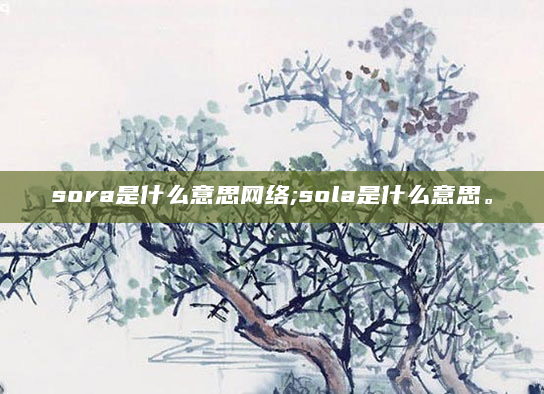 sora是什么意思网络;sola是什么意思。