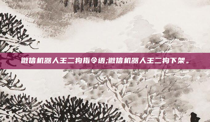 微信机器人王二狗指令语;微信机器人王二狗下架。