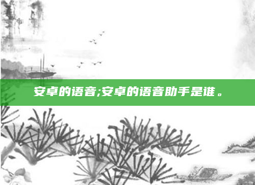 安卓的语音;安卓的语音助手是谁。