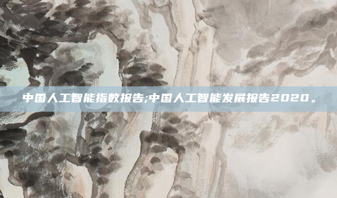 中国人工智能指数报告;中国人工智能发展报告2020。