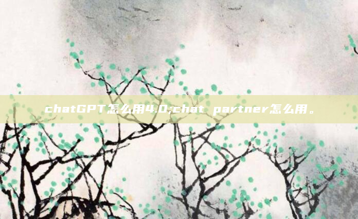 chatGPT怎么用4.0;chat partner怎么用。