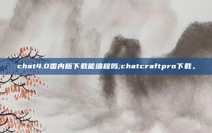 chat4.0国内版下载能编程吗;chatcraftpro下载。