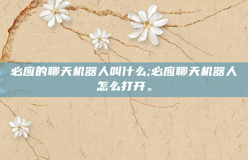 必应的聊天机器人叫什么;必应聊天机器人怎么打开。