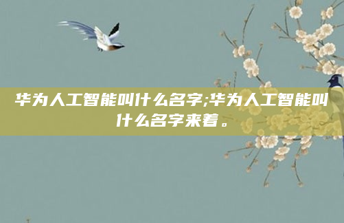 华为人工智能叫什么名字;华为人工智能叫什么名字来着。