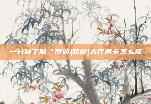 一分钟了解“南游(新版)大厅房卡怎么搞