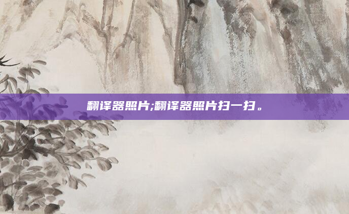 翻译器照片;翻译器照片扫一扫。
