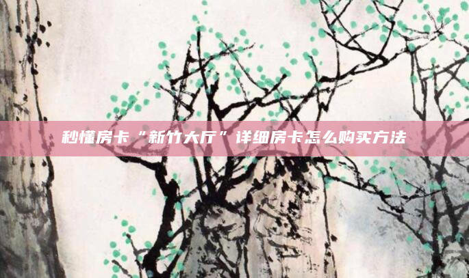 秒懂房卡“新竹大厅”详细房卡怎么购买方法