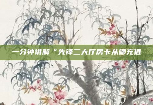 一分钟讲解“先锋二大厅房卡从哪充值
