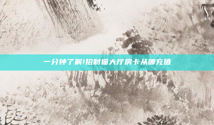 一分钟了解!招财猫大厅房卡从哪充值