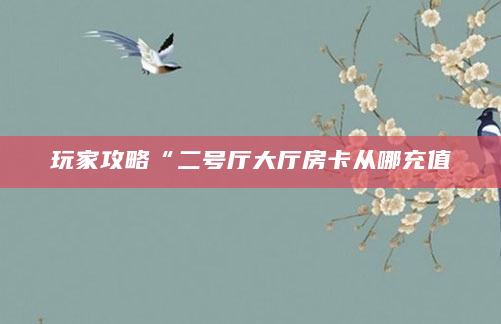 玩家攻略“二号厅大厅房卡从哪充值