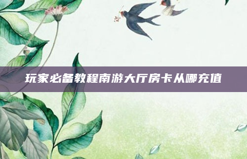 玩家必备教程南游大厅房卡从哪充值