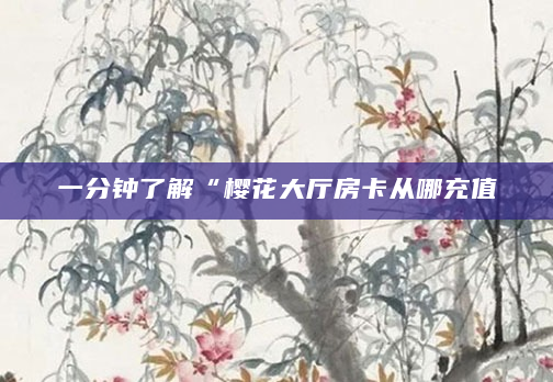 一分钟了解“樱花大厅房卡从哪充值
