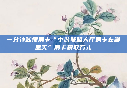 一分钟秒懂房卡“中游联盟大厅房卡在哪里买”房卡获取方式