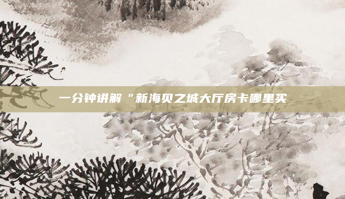 一分钟讲解“新海贝之城大厅房卡哪里买