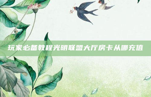 玩家必备教程光明联盟大厅房卡从哪充值
