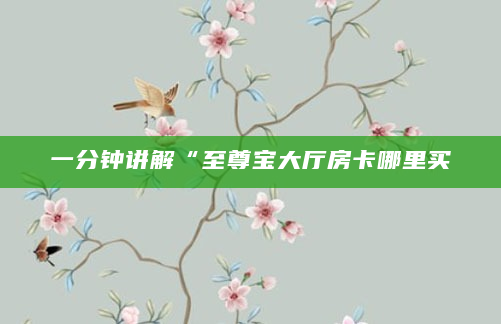 一分钟讲解“至尊宝大厅房卡哪里买