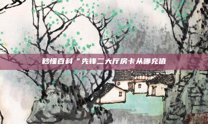 秒懂百科“先锋二大厅房卡从哪充值