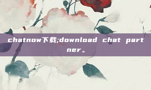 chatnow下载;download chat partner。