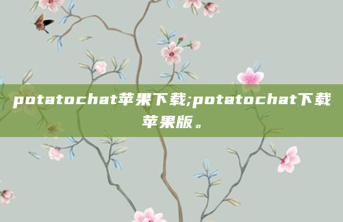 potatochat苹果下载;potatochat下载苹果版。