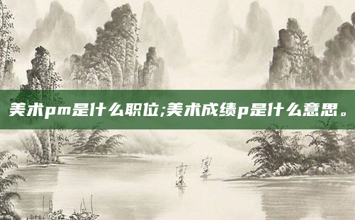 美术pm是什么职位;美术成绩p是什么意思。
