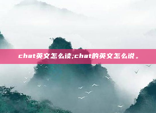 chat英文怎么读;chat的英文怎么说。